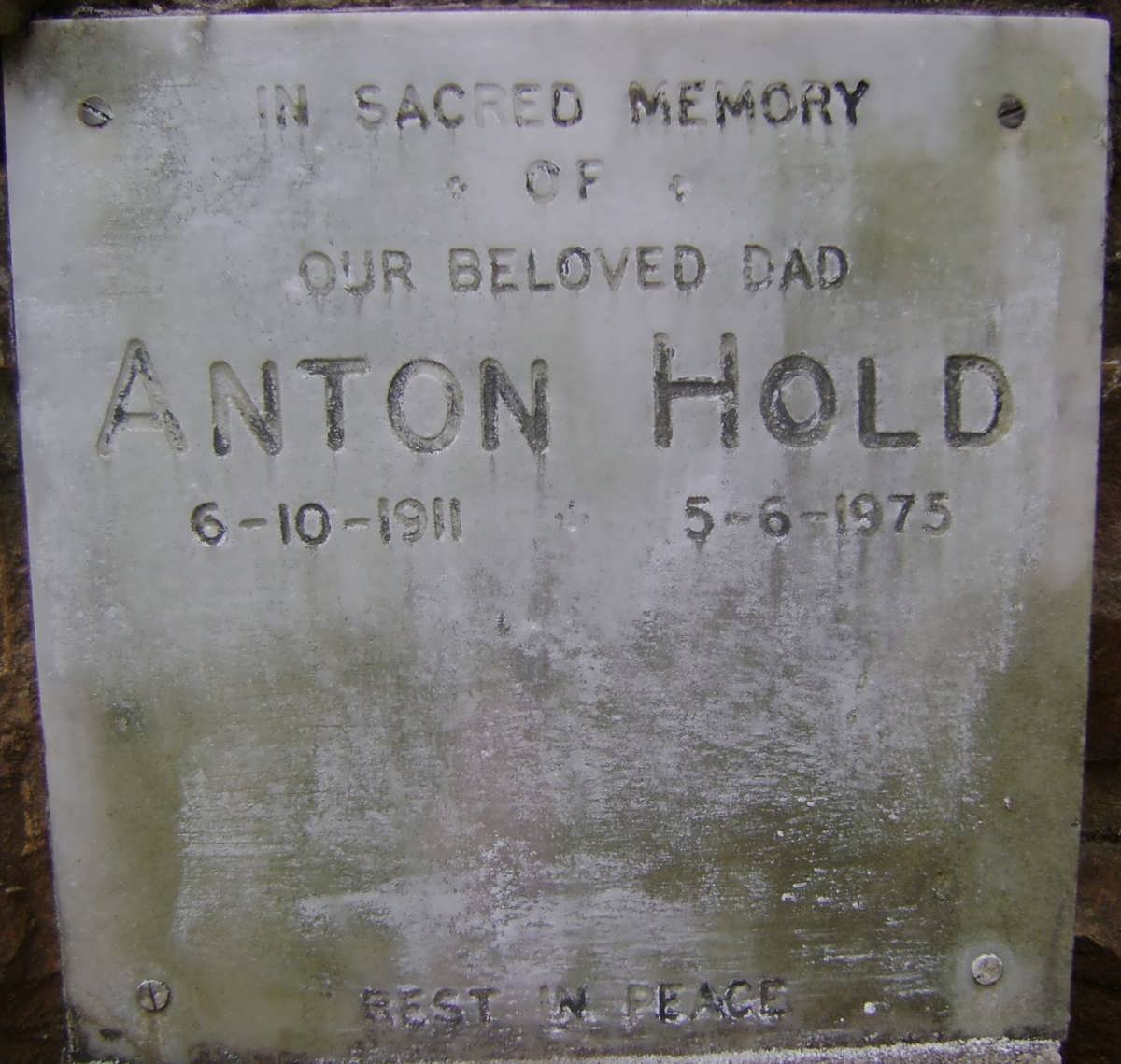 HOLD Anton 1911-1975