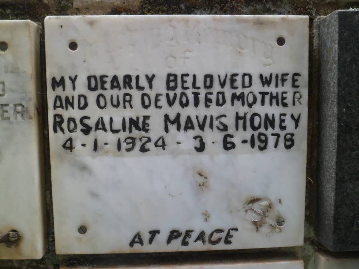 HONEY Rosaline Mavis 1924-1978