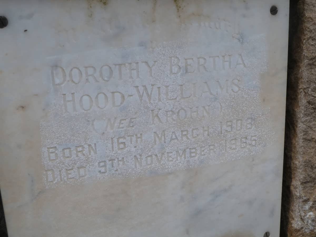 HOOD-WILLIAMS Dorothy Bertha nee KROHN 1908-1965
