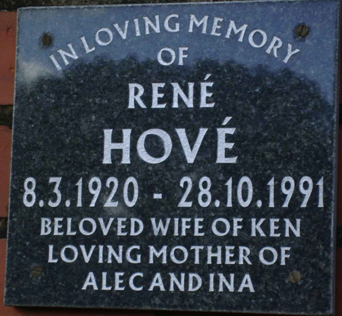 HOVE Rene 1920-1991