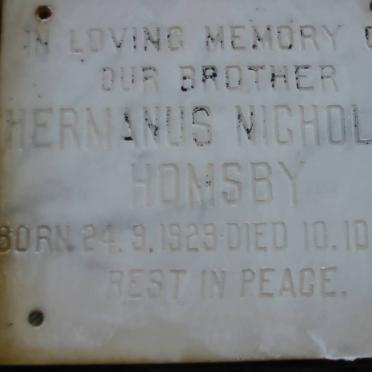 HOMSBY Hermanus Nicholas 1929-1977