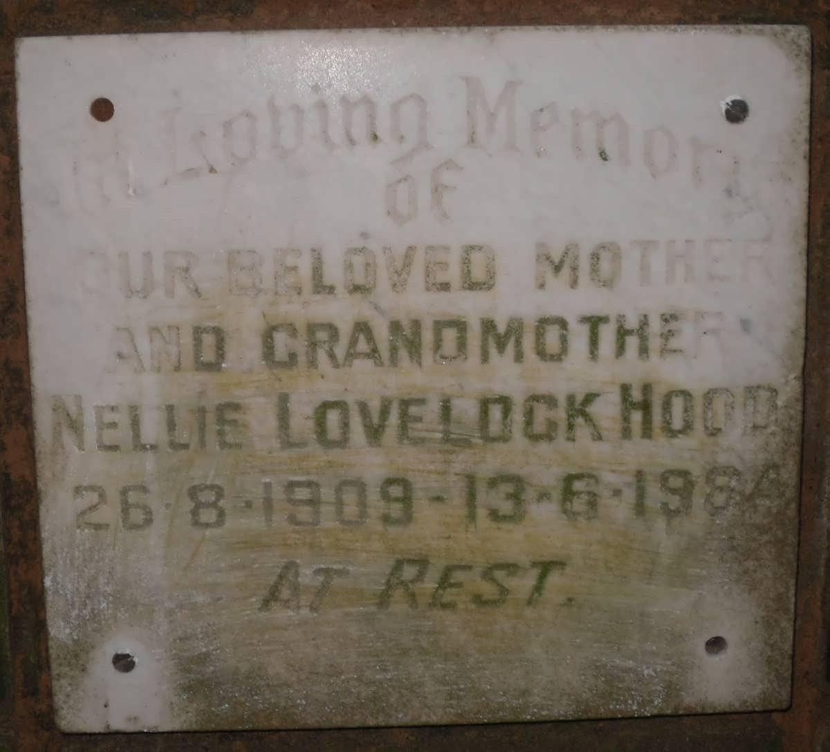 HOOD Nellie Lovelock 1909-1984