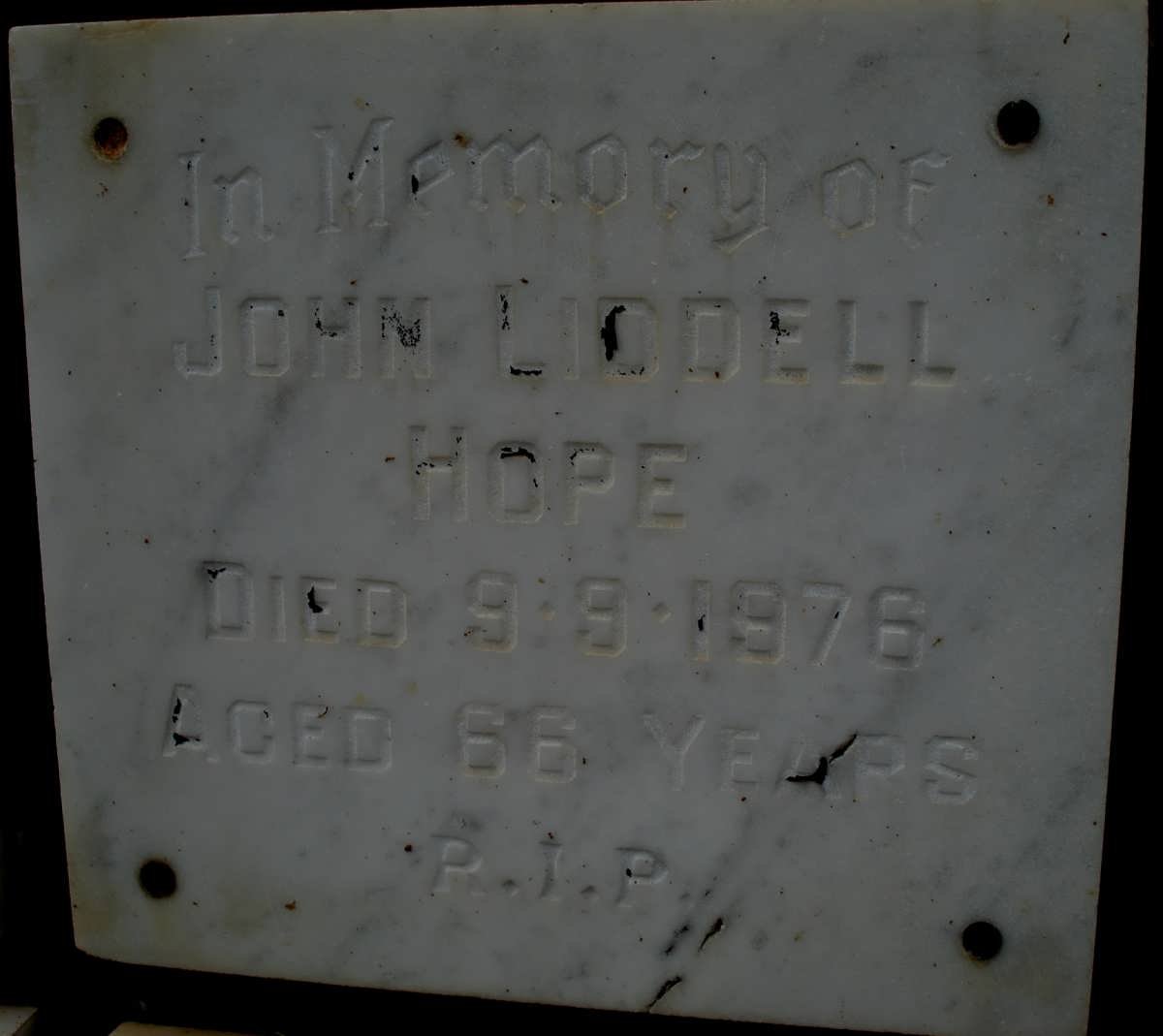 HOPE John Liddell -1976