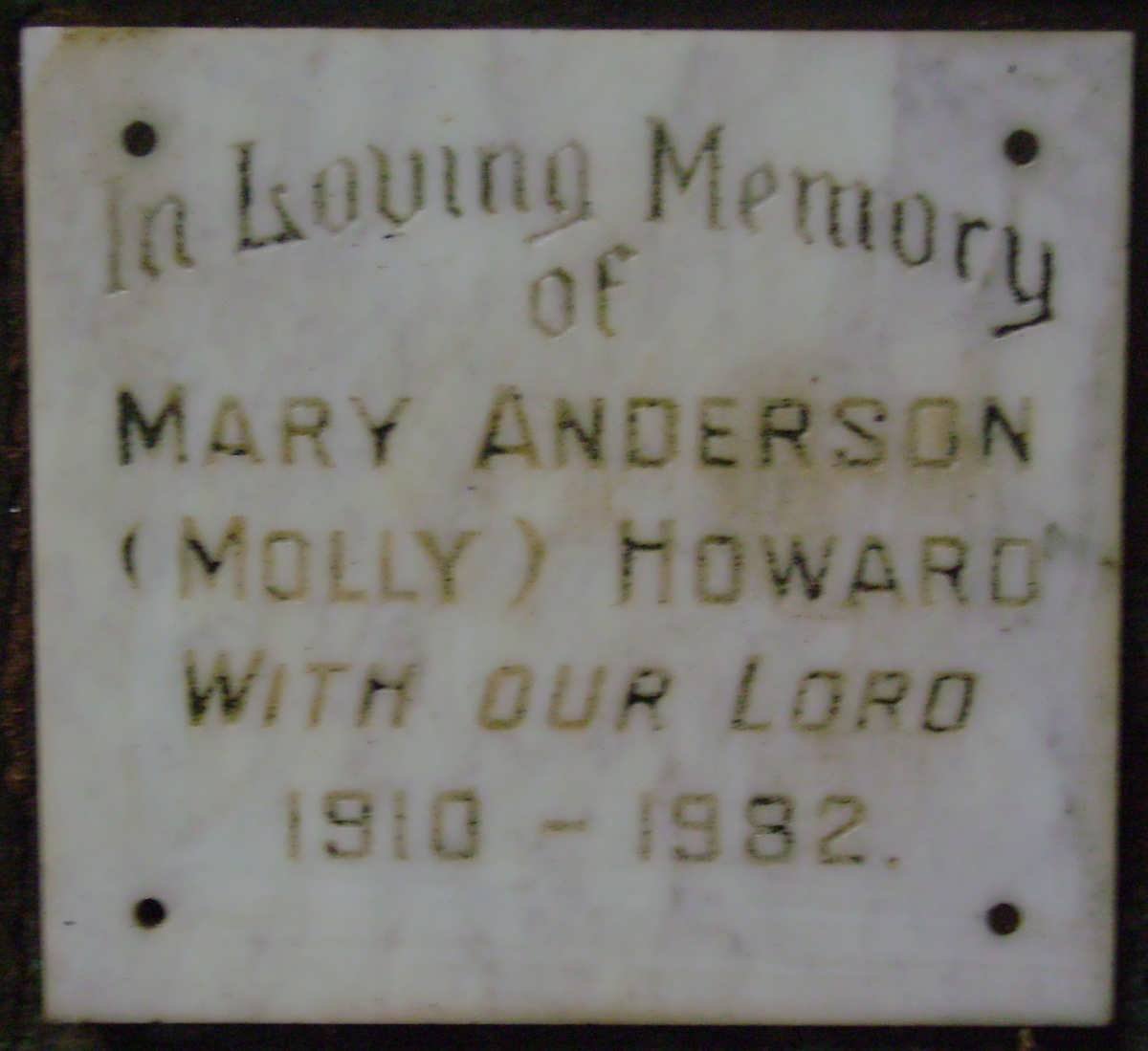 HOWARD Mary Anderson 1910-1982