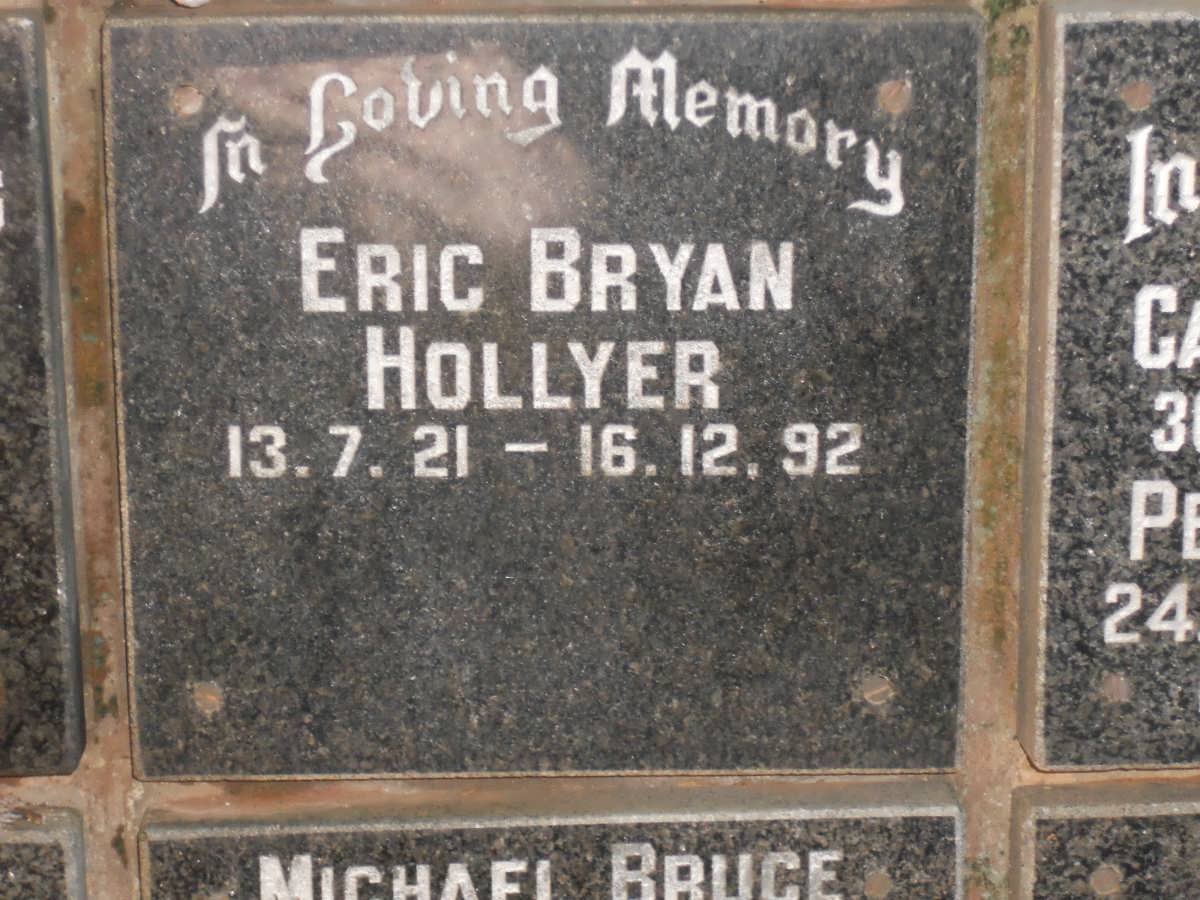 HOLLYER Eric Bryan 1921-1992