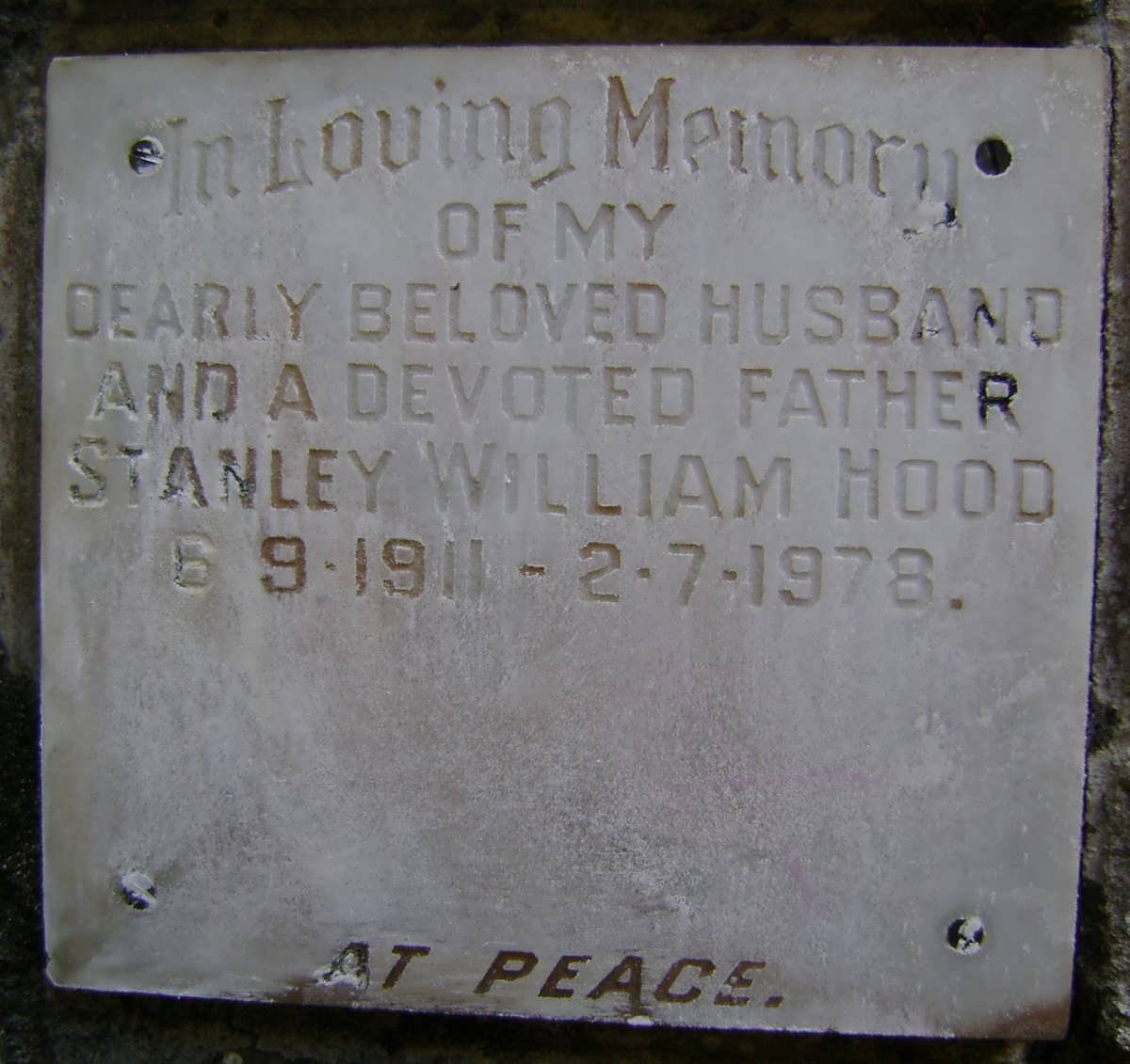 HOOD Stanley William 1911-1978