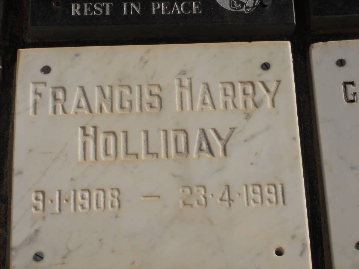 HOLLIDAY Francis Harry 1908-1991