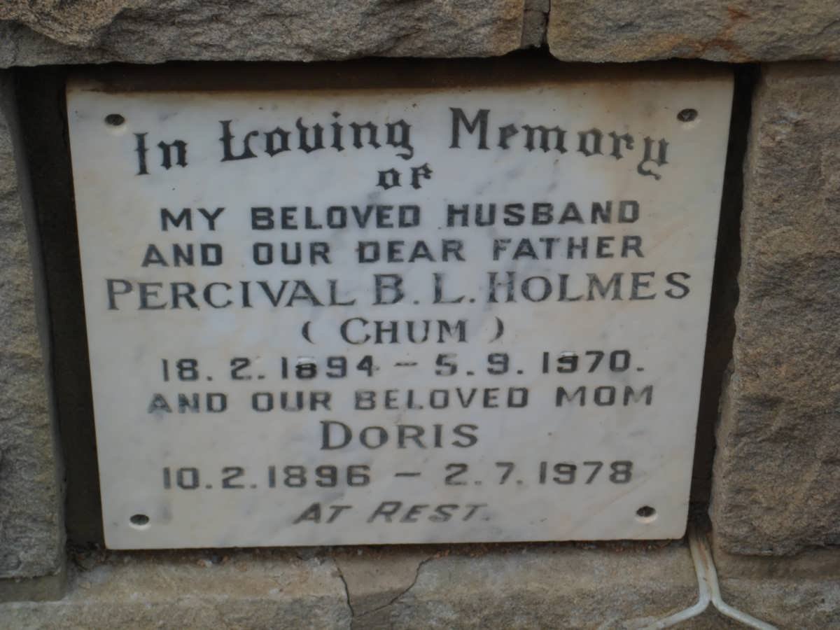 HOLMES Percival B.L. 1894-1970 &amp; Doris 1896-1978