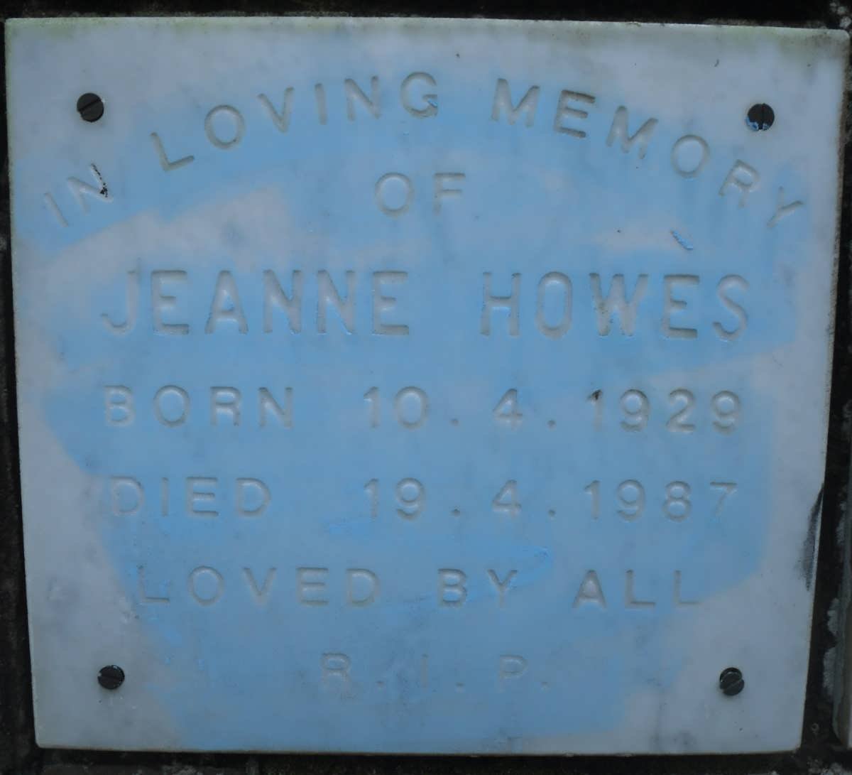 HOWES Jeanne 1929-1987