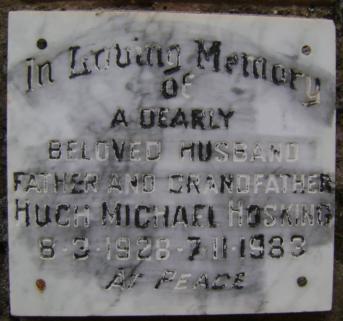 HOSKING Hugh Michael 1928-1983