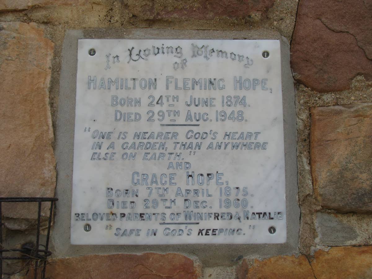 HOPE Hamilton Fleming 1874-1948 &amp; Grace 1875-1960