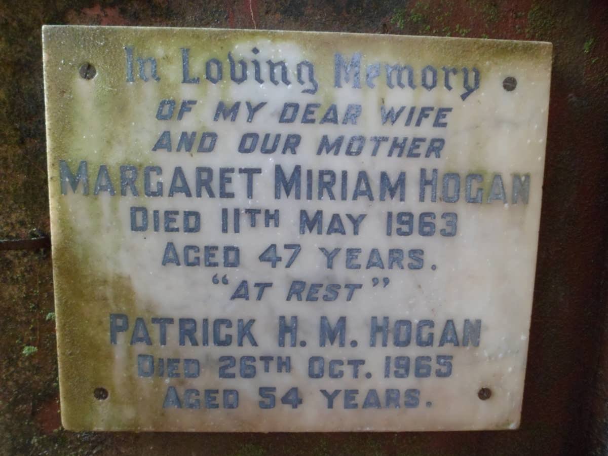 HOGAN Patrick H.M. -1965 &amp; Margaret Miriam -1963