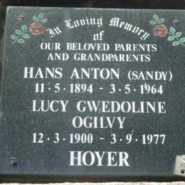 HOYER Hans Anton 1894-1964 &amp; Lucy Gwedoline Ogilvy 1900-1977