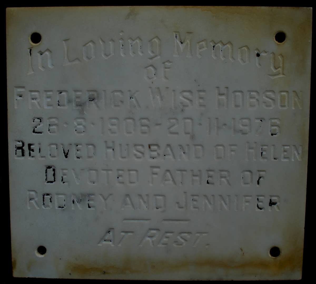 HOBSON Frederick Wise 1906-1976