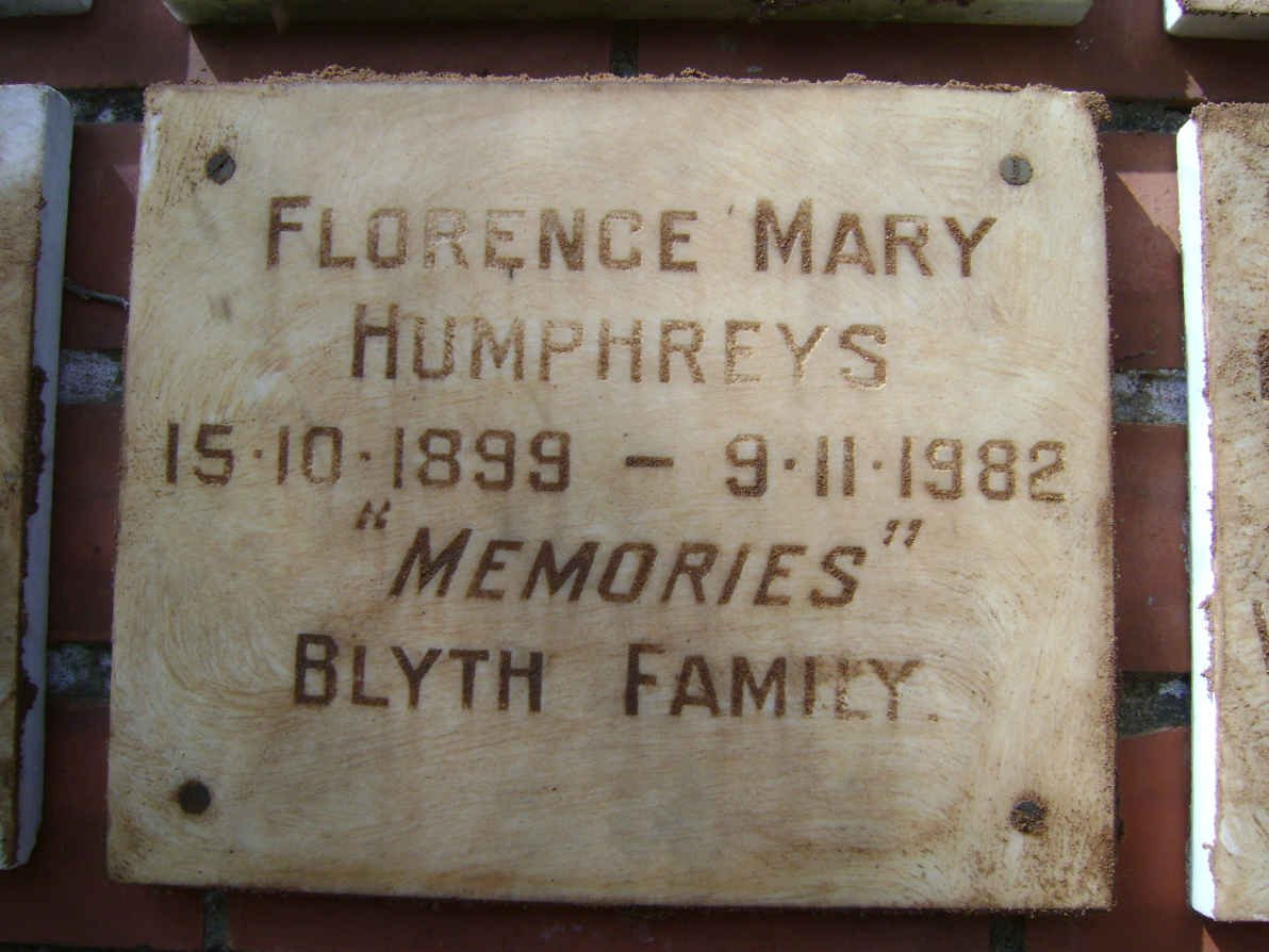 HUMPHREYS Florence Mary 1899-1982
