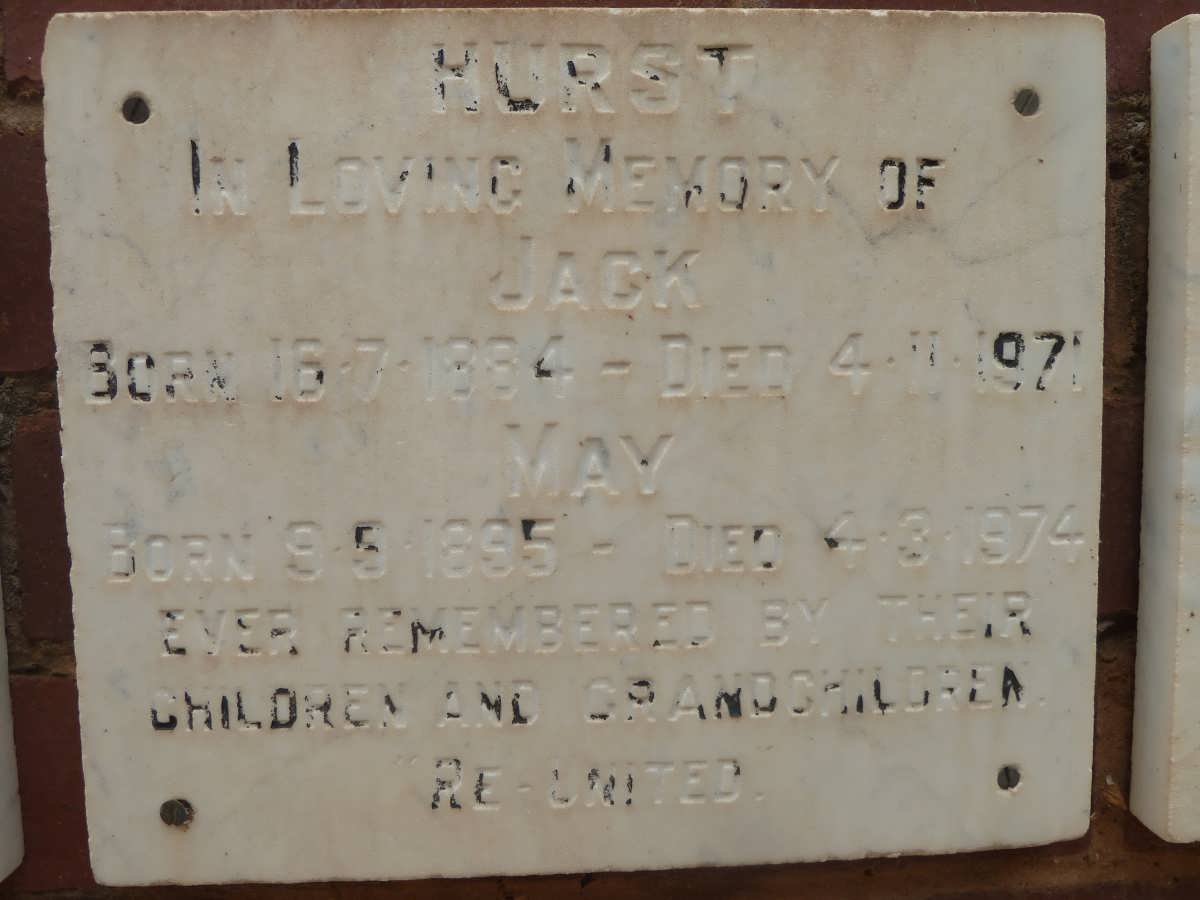 HURST Jack 1884-1971 &amp; May 1895-1974