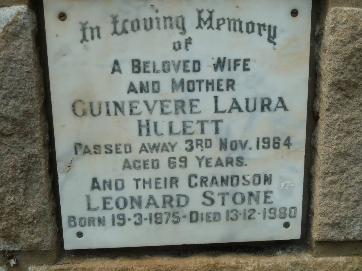 HULETT Guinevere Laura -1964 :: STONE Leonard 1975-1980