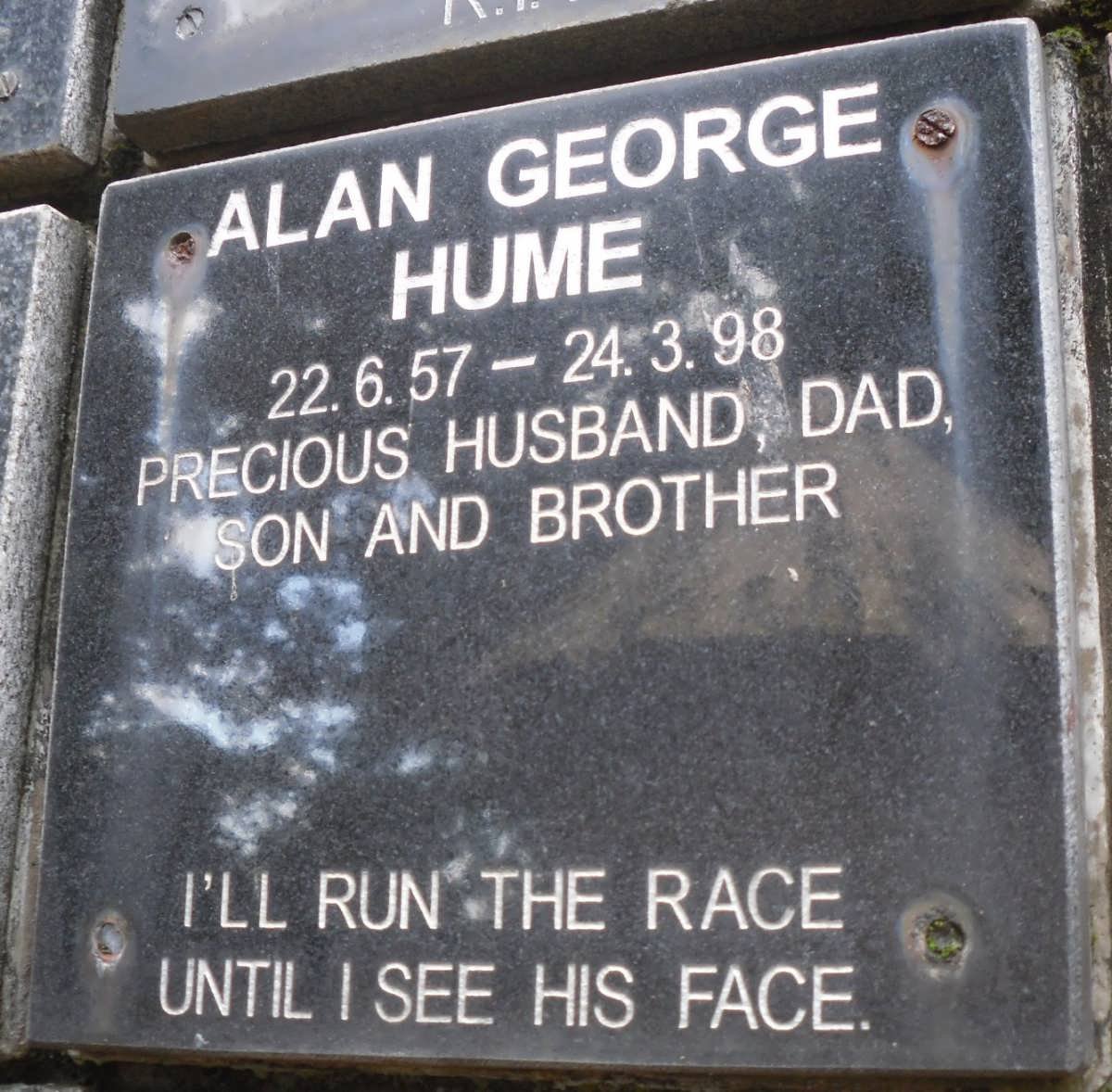 HUME Alan George 1957-1998