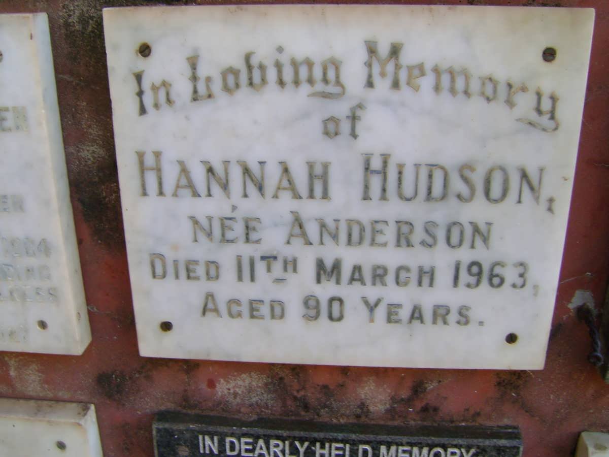 HUDSON Hannah nee ANDERSON -1963
