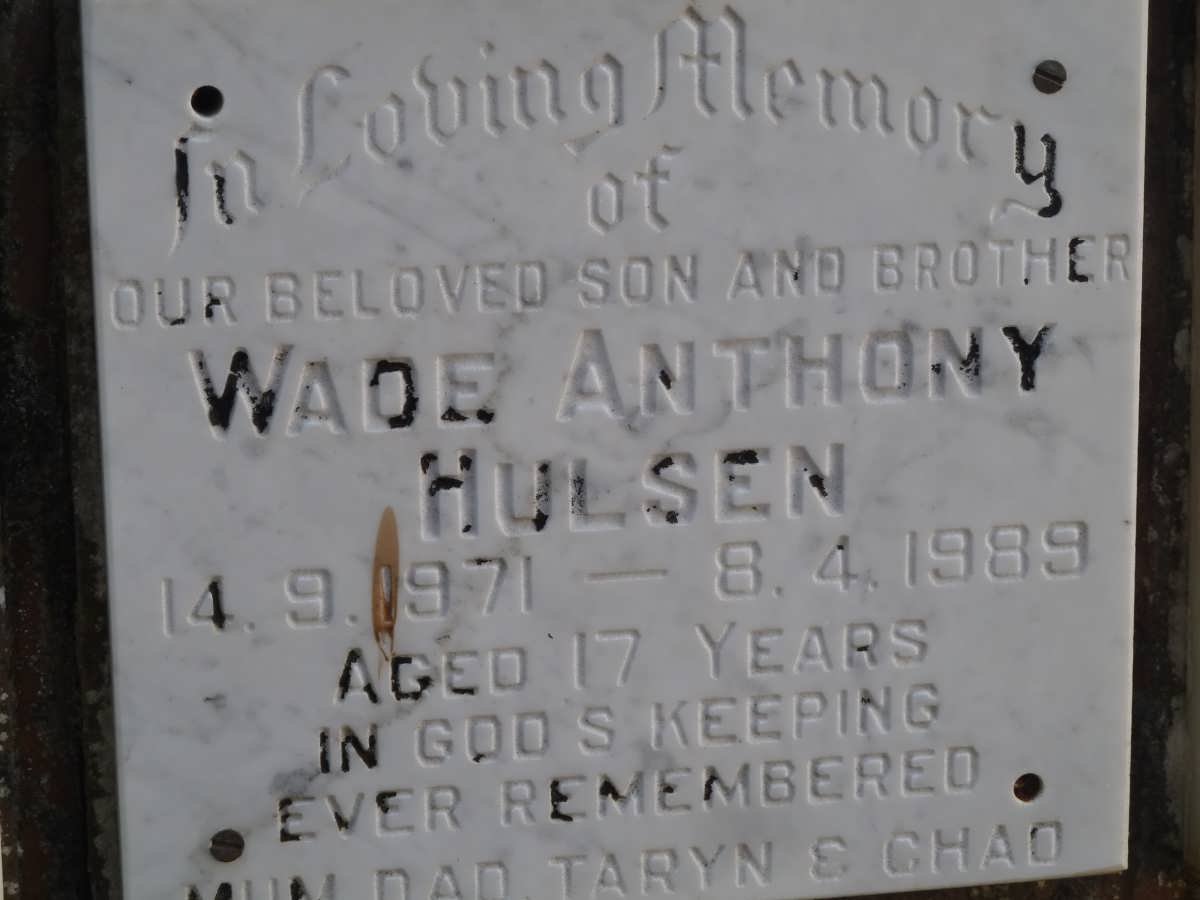 HULSEN Wade Anthony 1971-1989