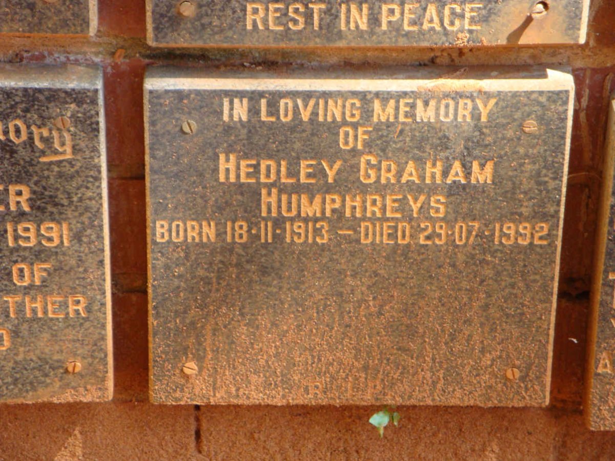 HUMPHREYS Hedley Graham 1913-1992