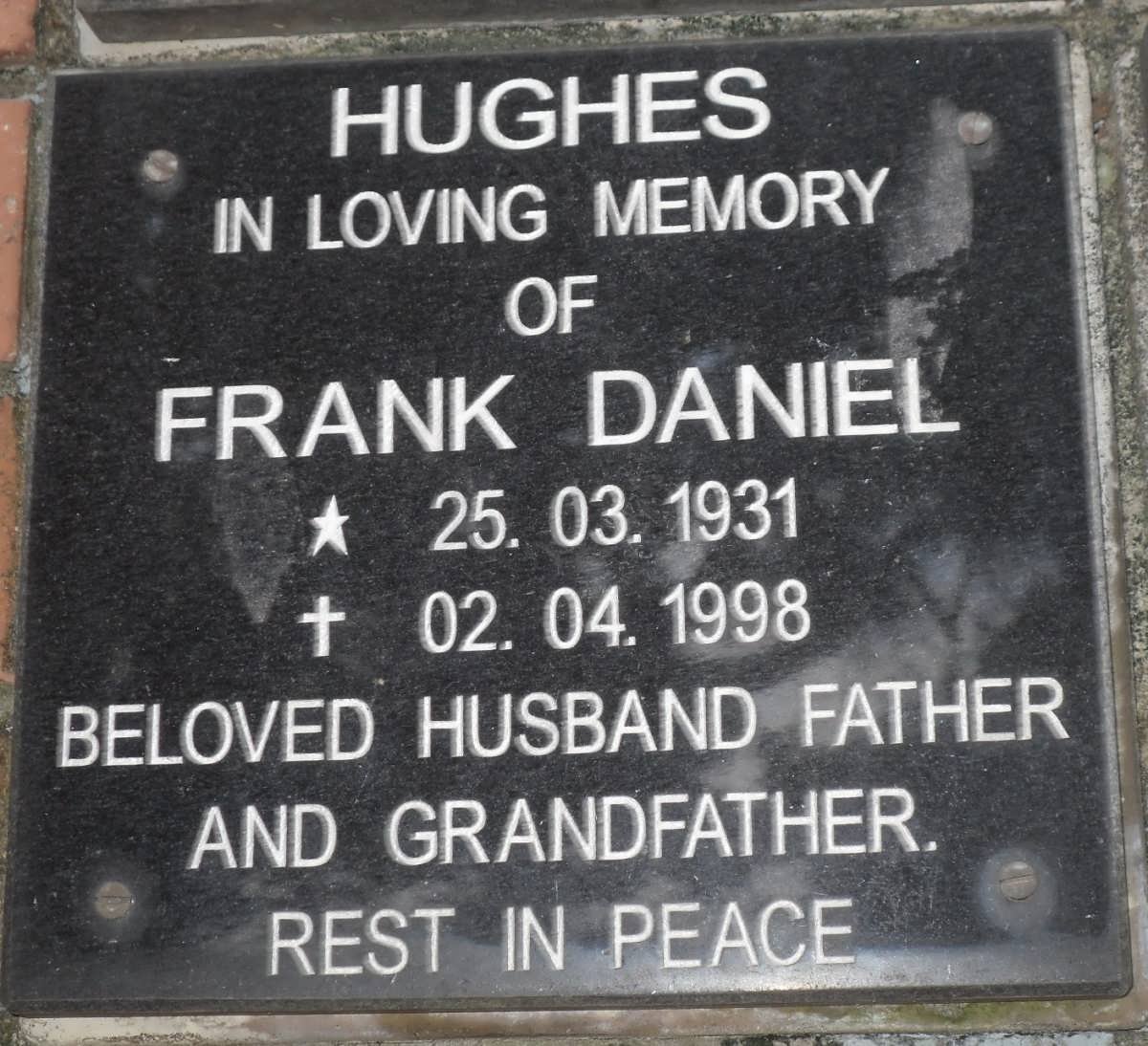 HUGHES Frank Daniel 1931-1998