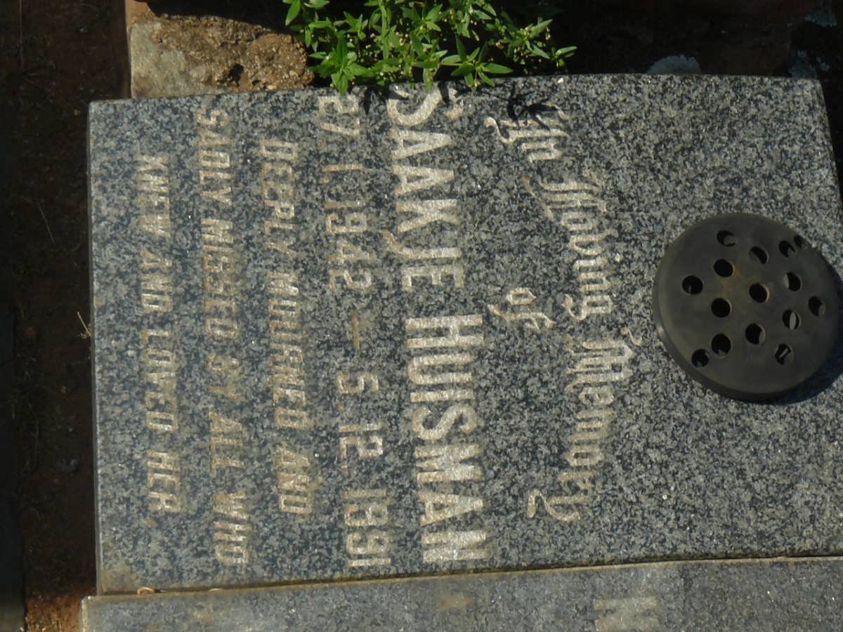 HUISMAN Saakie 1942-1991