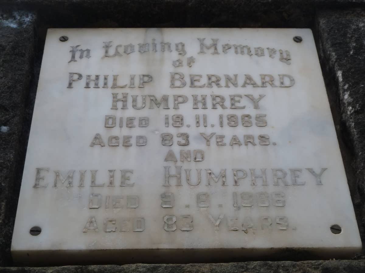 HUMPHREY Philip Bernard 1965 &amp; Emilie -1966