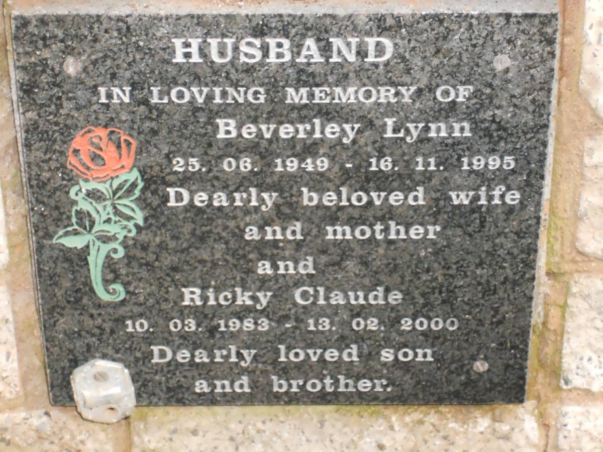 HUSBAND Beverley Lynn 1949-1995 :: HUSBAND Ricky Claude 1983-2000