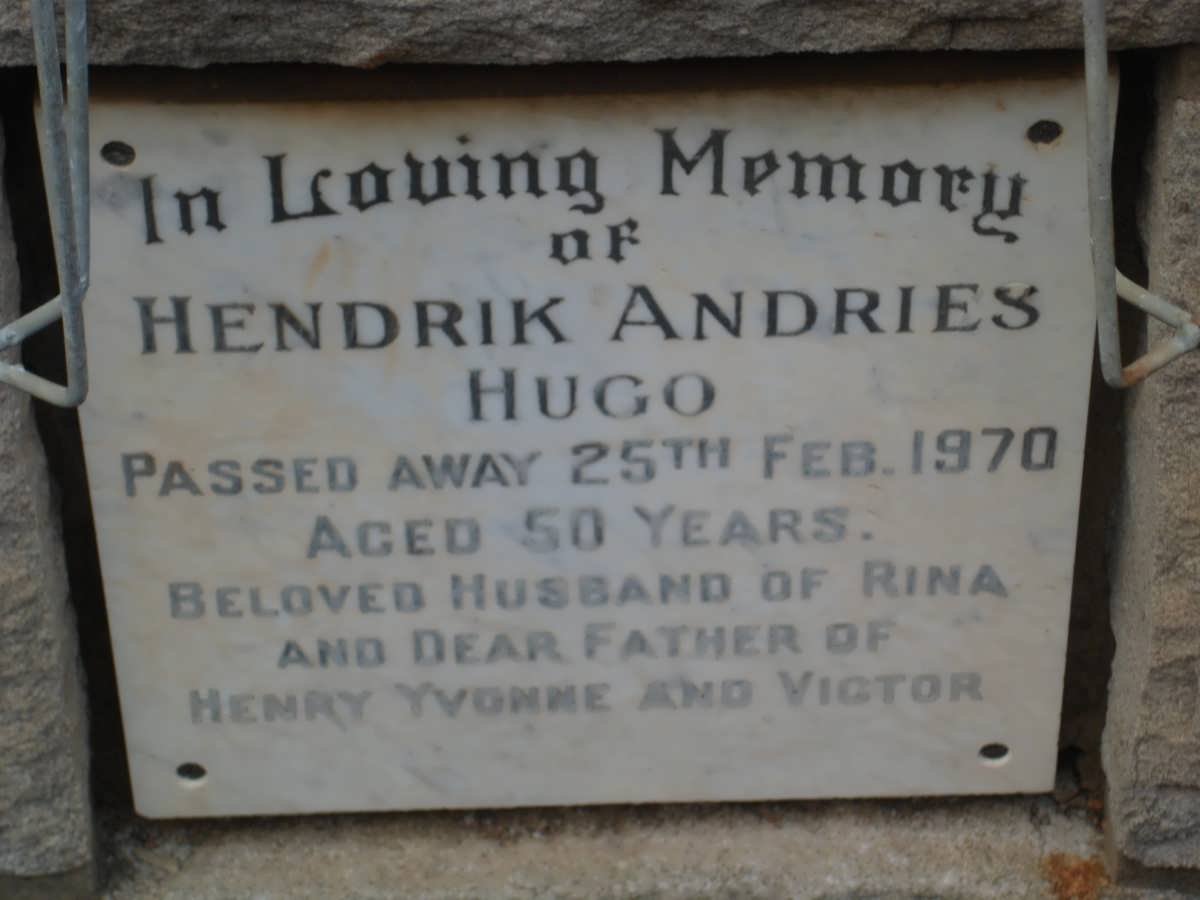 HUGO Hendrik Andries -1970