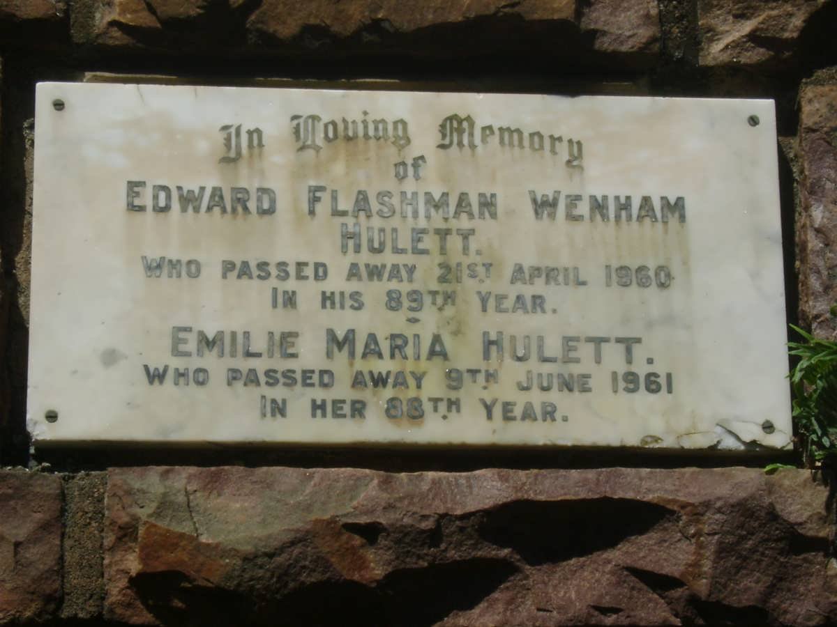 HULETT Edward Flashman Wenham -1960 &amp; Emilie Maria-1961