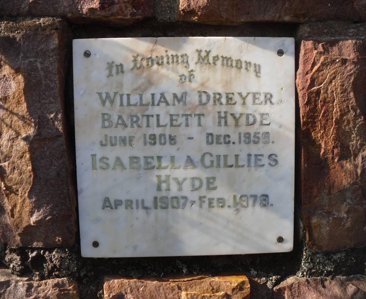 HYDE William Dreyer Bartlett 1906-1958 &amp; Isabella GILLIES 1907-1979