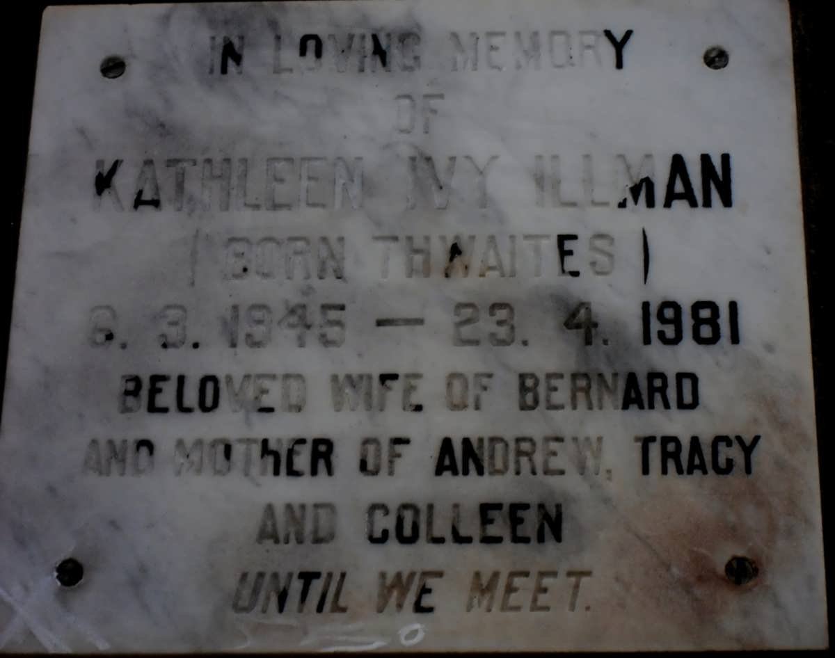 ILLMAN Kathleen Ivy nee THWAITES 1945-1981