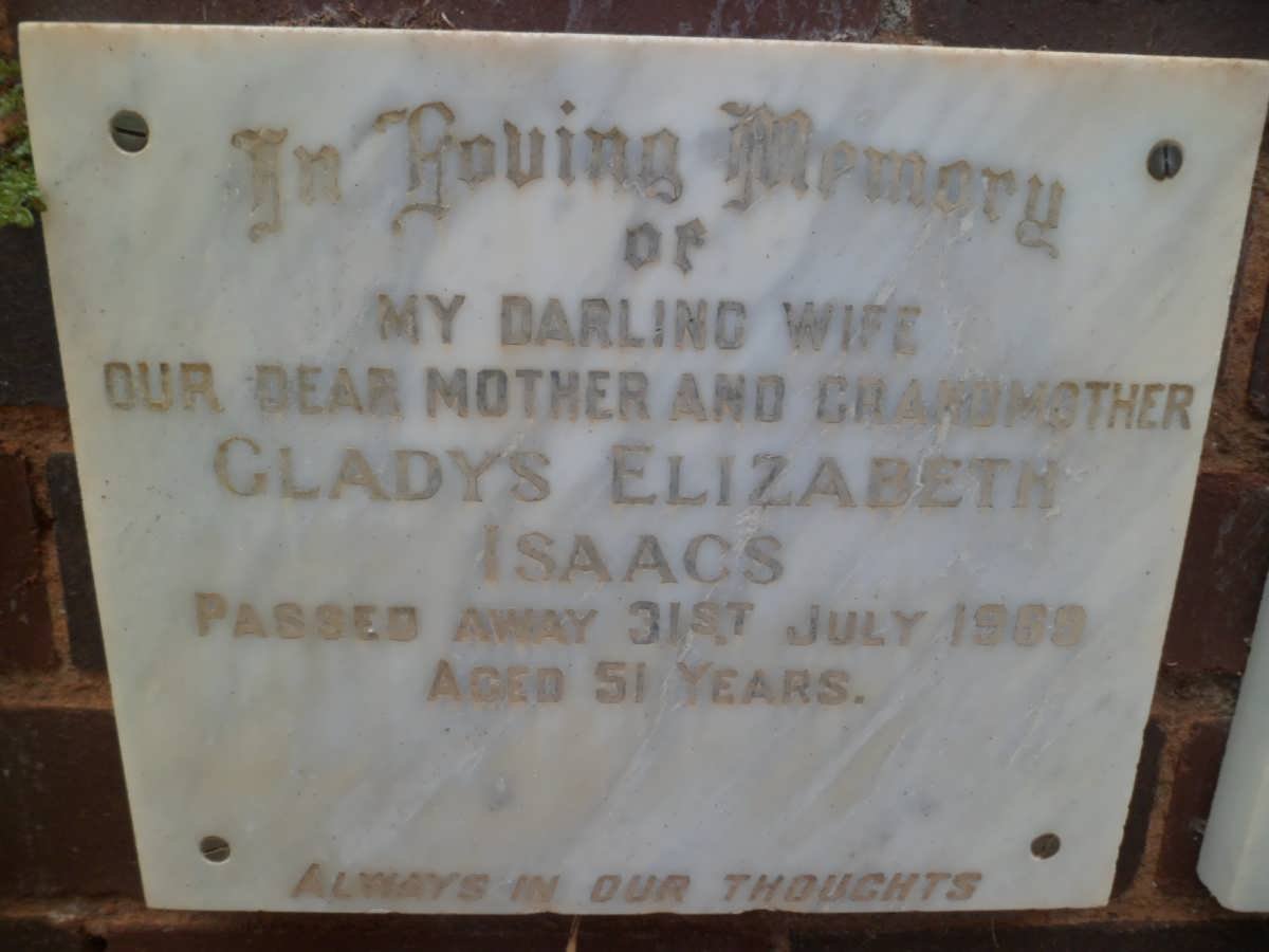 ISAACS Gladys Elizabeth -1969
