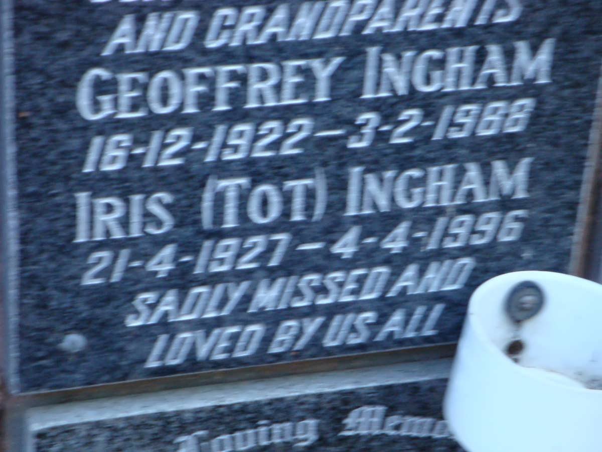 INGHAM Geoffrey 1922-1988 &amp; Iris 1927-1996