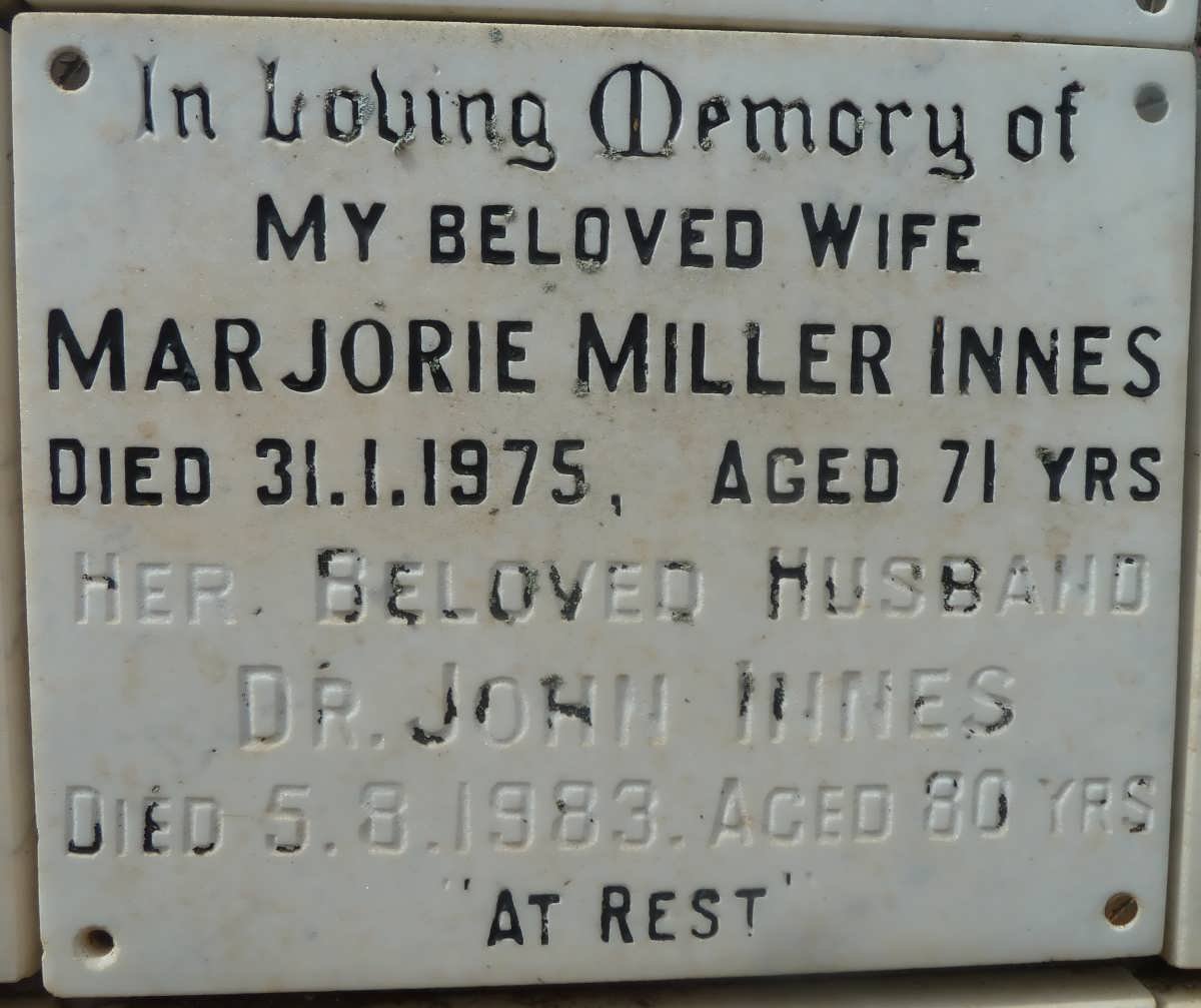 INNES John -1983 &amp; Marjorie Miller -1975