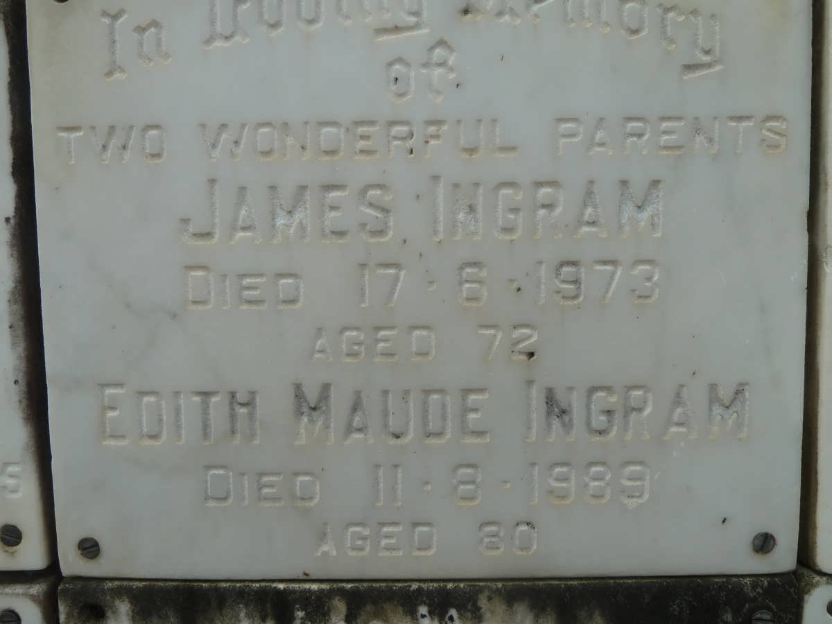 INGRAM James -1973 &amp; Edith Maude -1989
