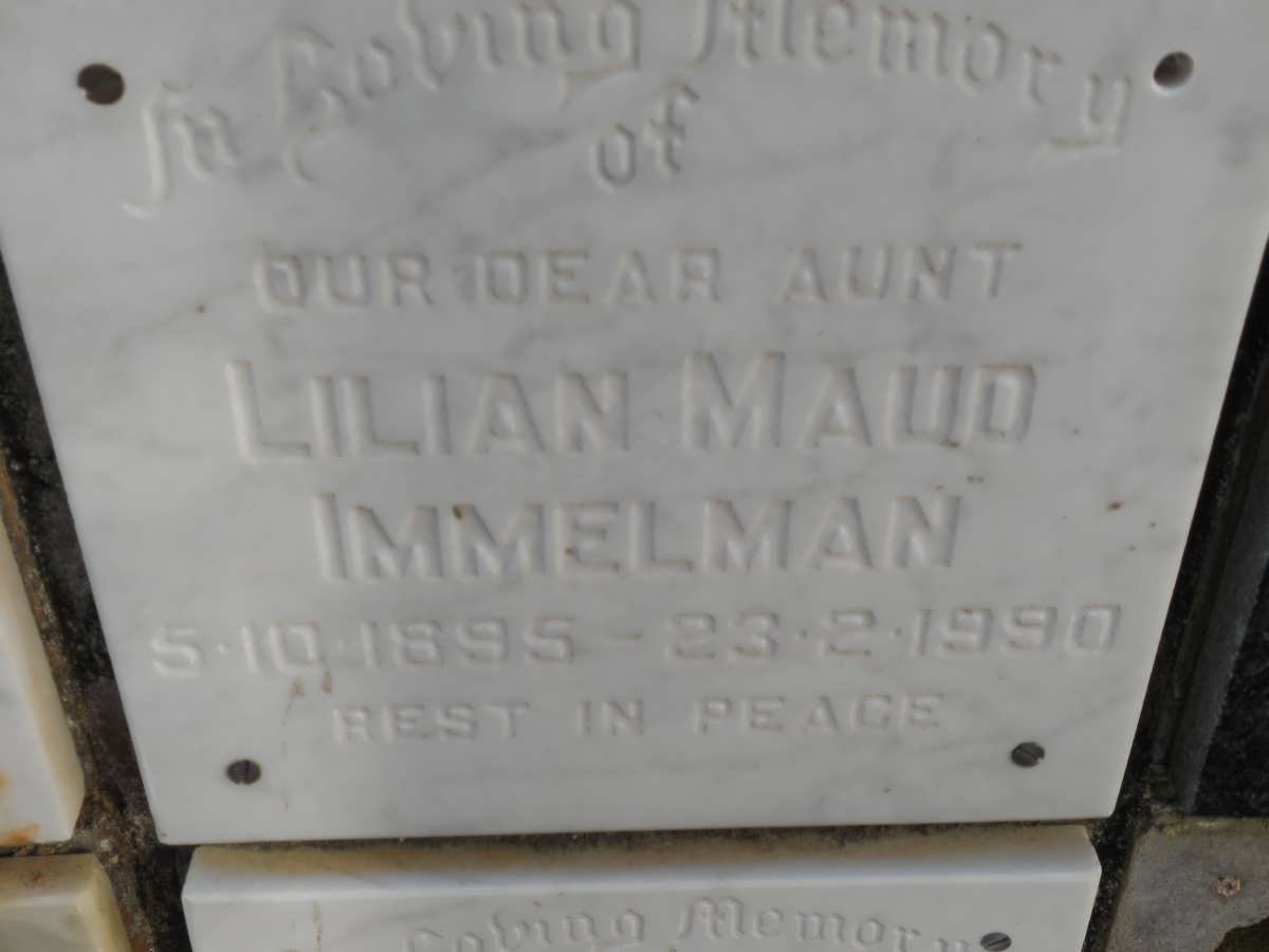 IMMELMAN Lilian Maud 1895-1990