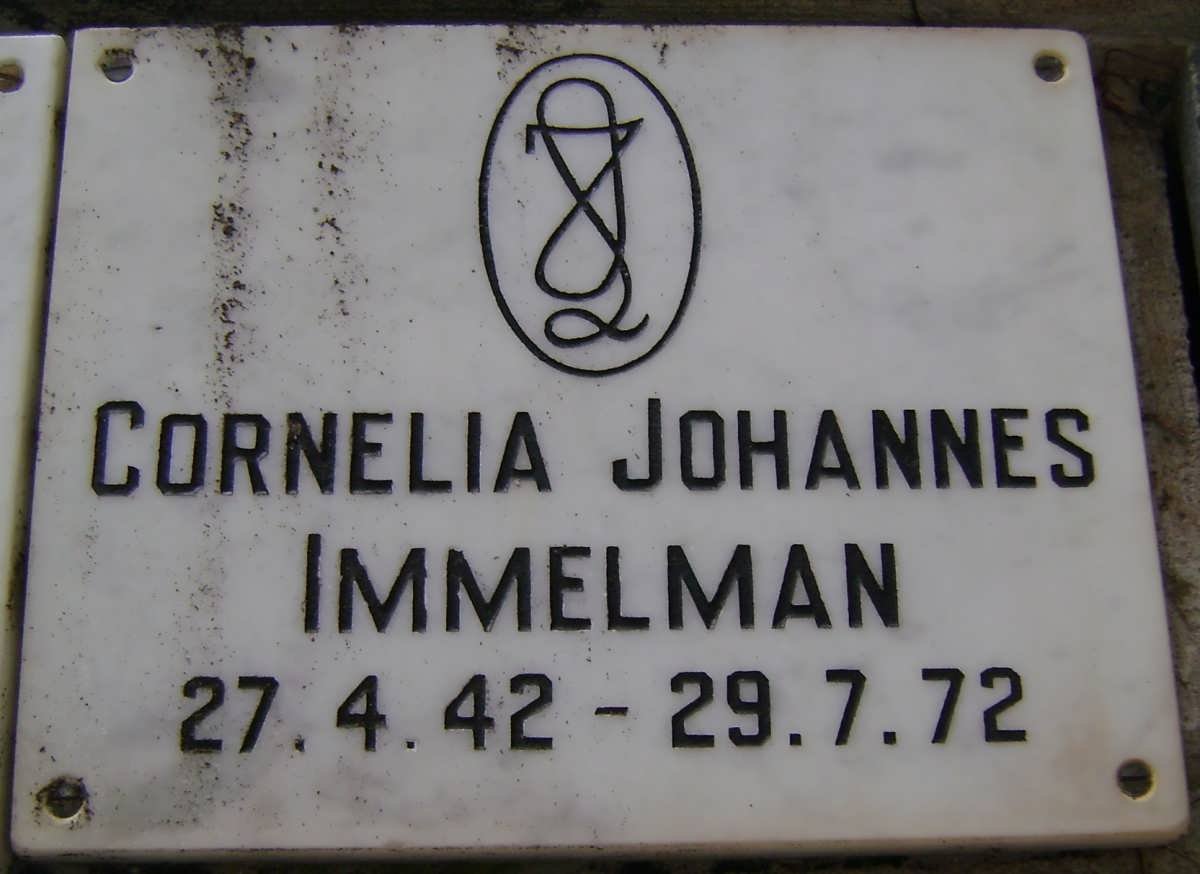 IMMELMAN Cornelia Johannes 1942-1972