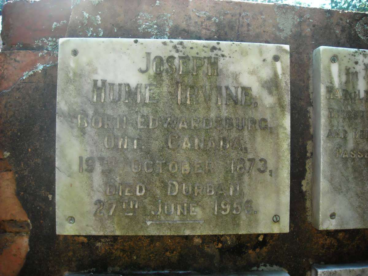 IRVINE Joseph Hume 1873-1956