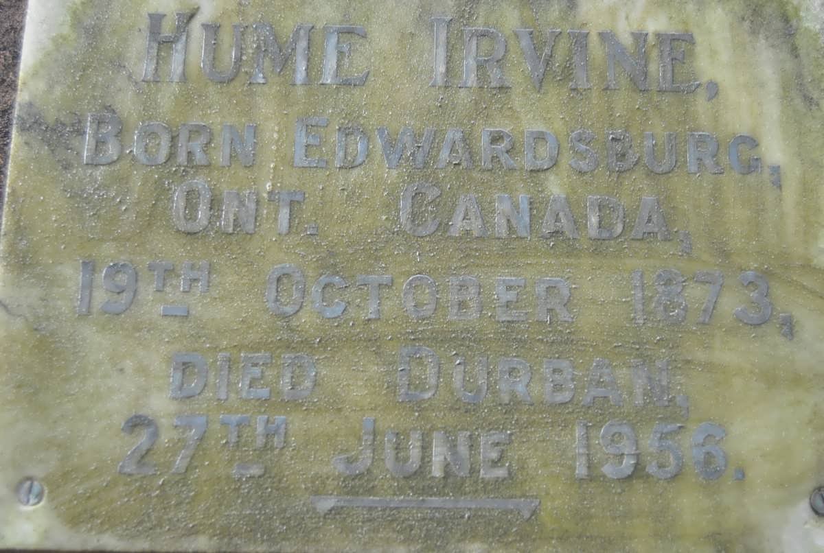 IRVINE Hume 1873-1956