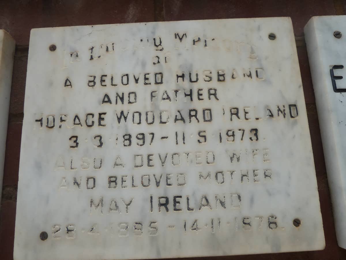 IRELAND Horace Woodard 1897-1973 &amp; May 1885-1976