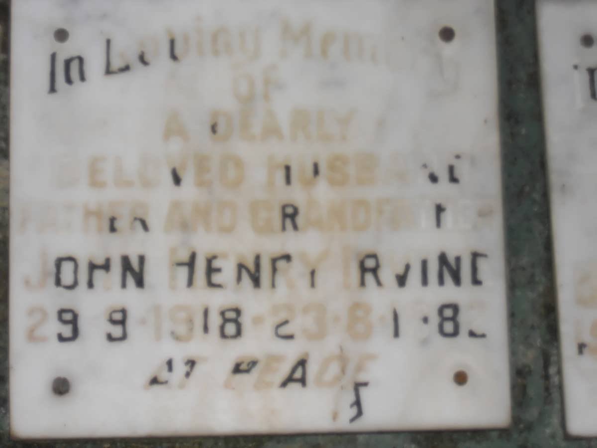 IRVINE John Henry 1918-1982
