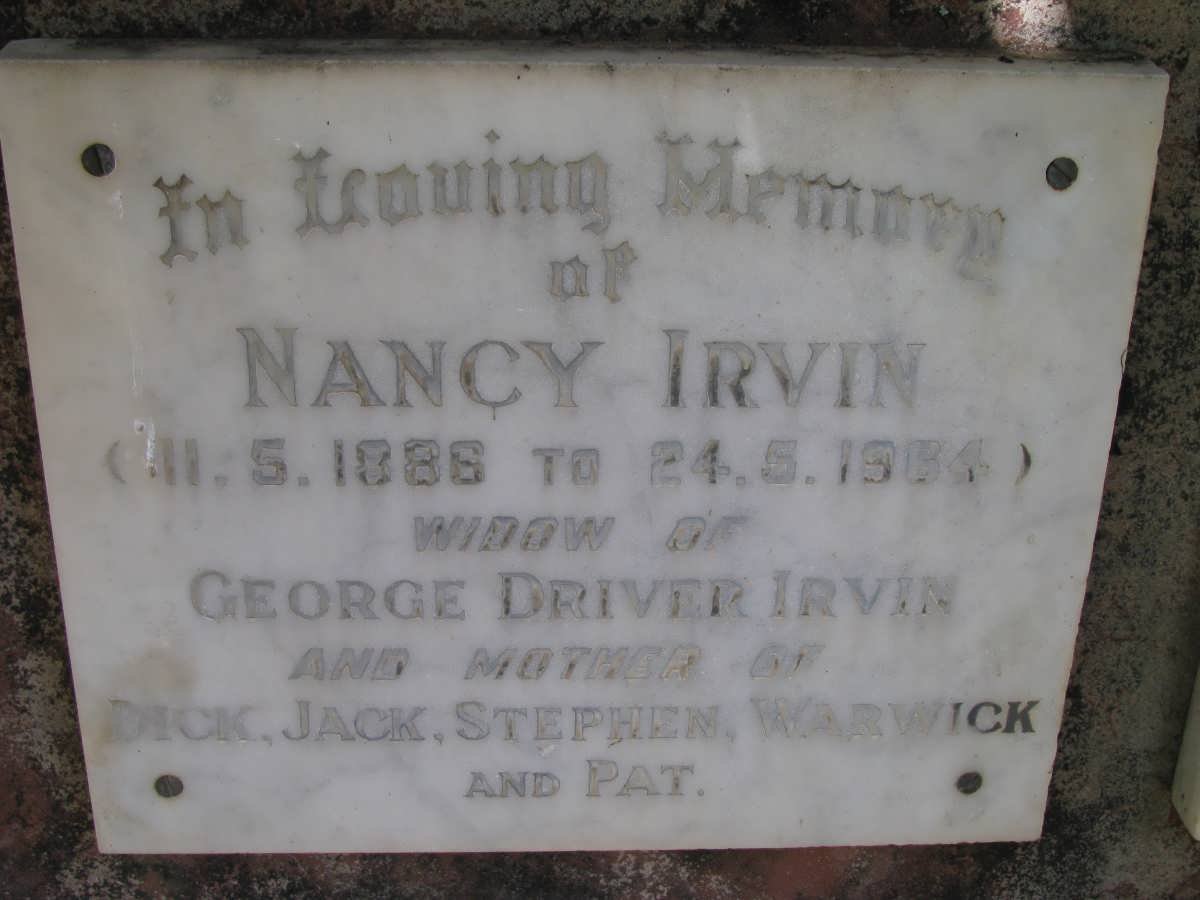IRVIN Nancy 1886-1964