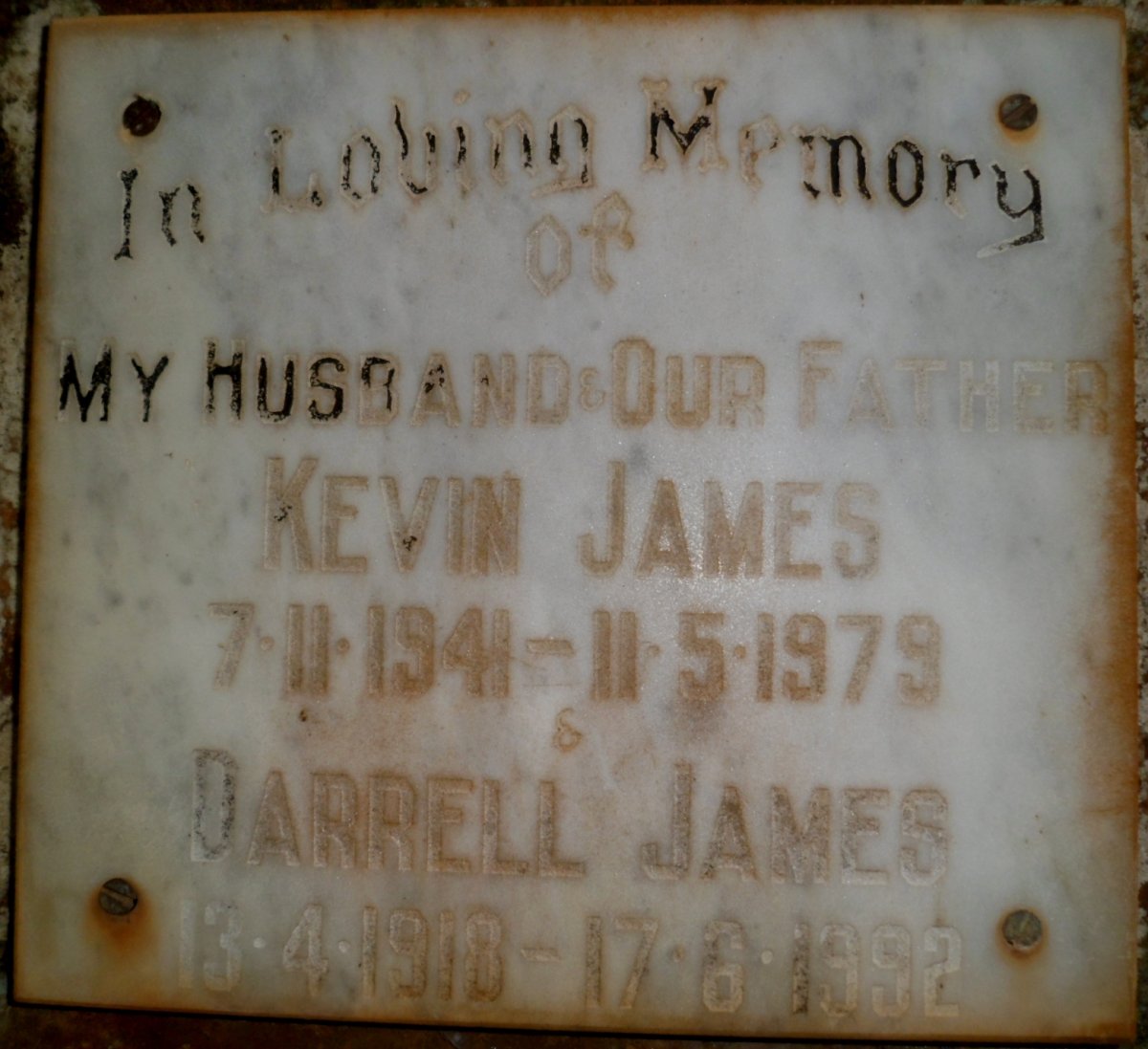 JAMES Darrell 1918-1992 :: JAMES Kevin 1941-1979