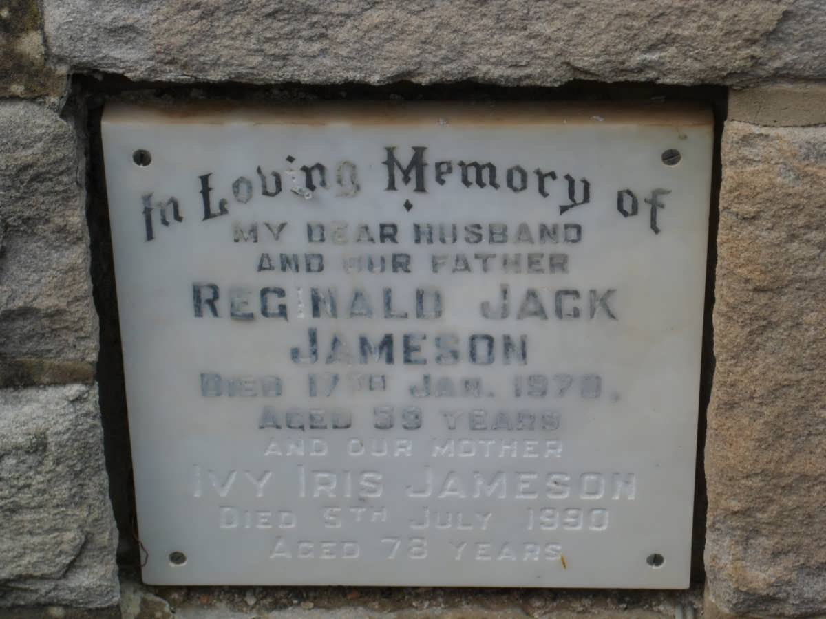 JAMESON Reginald Jack -1970 &amp; Ivy Iris -1990
