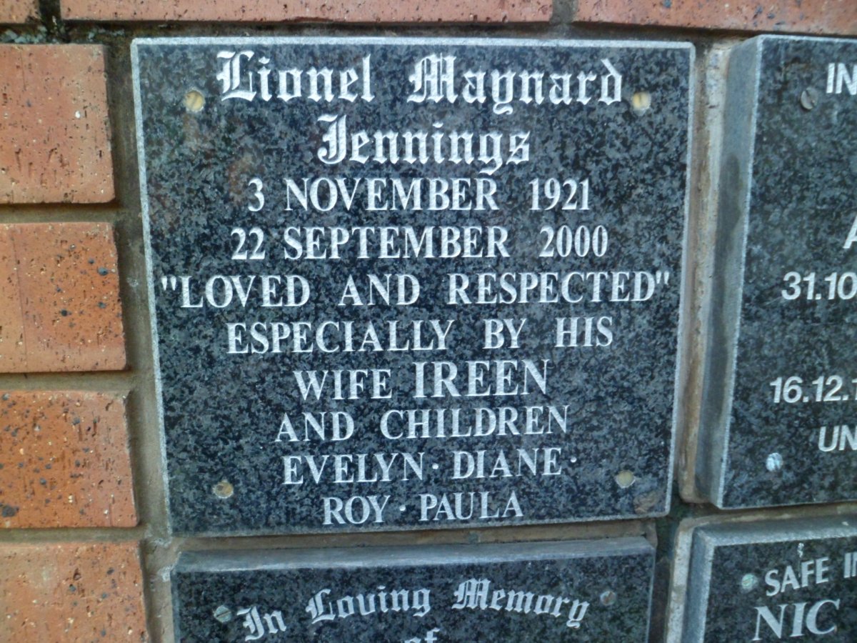 JENNINGS Lionel Maynard 1921-2000