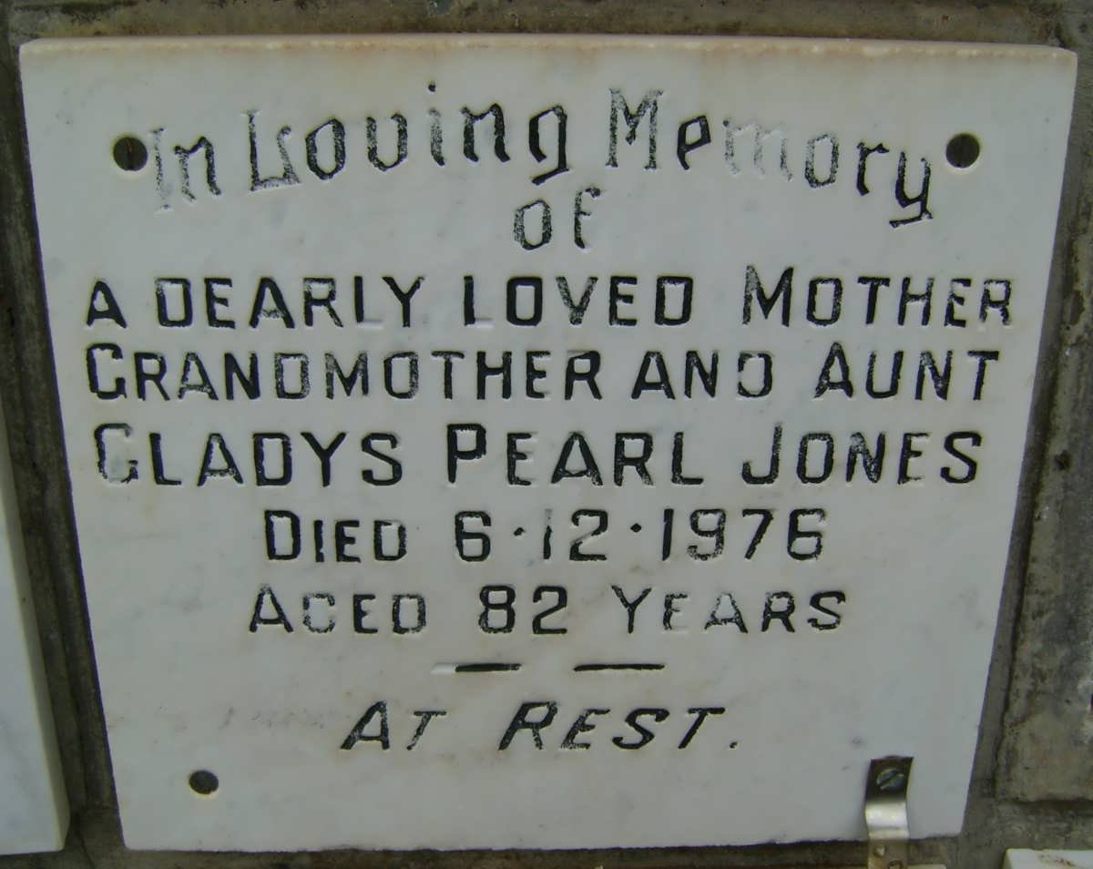 JONES Gladys Pearl -1976