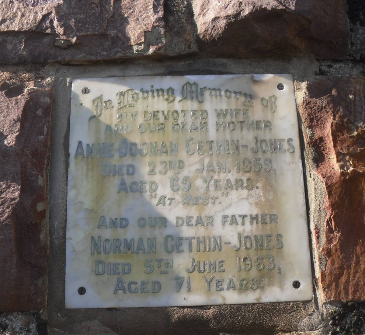 JONES Norman, Gethin -1963 &amp; Anne DOONAN -1959
