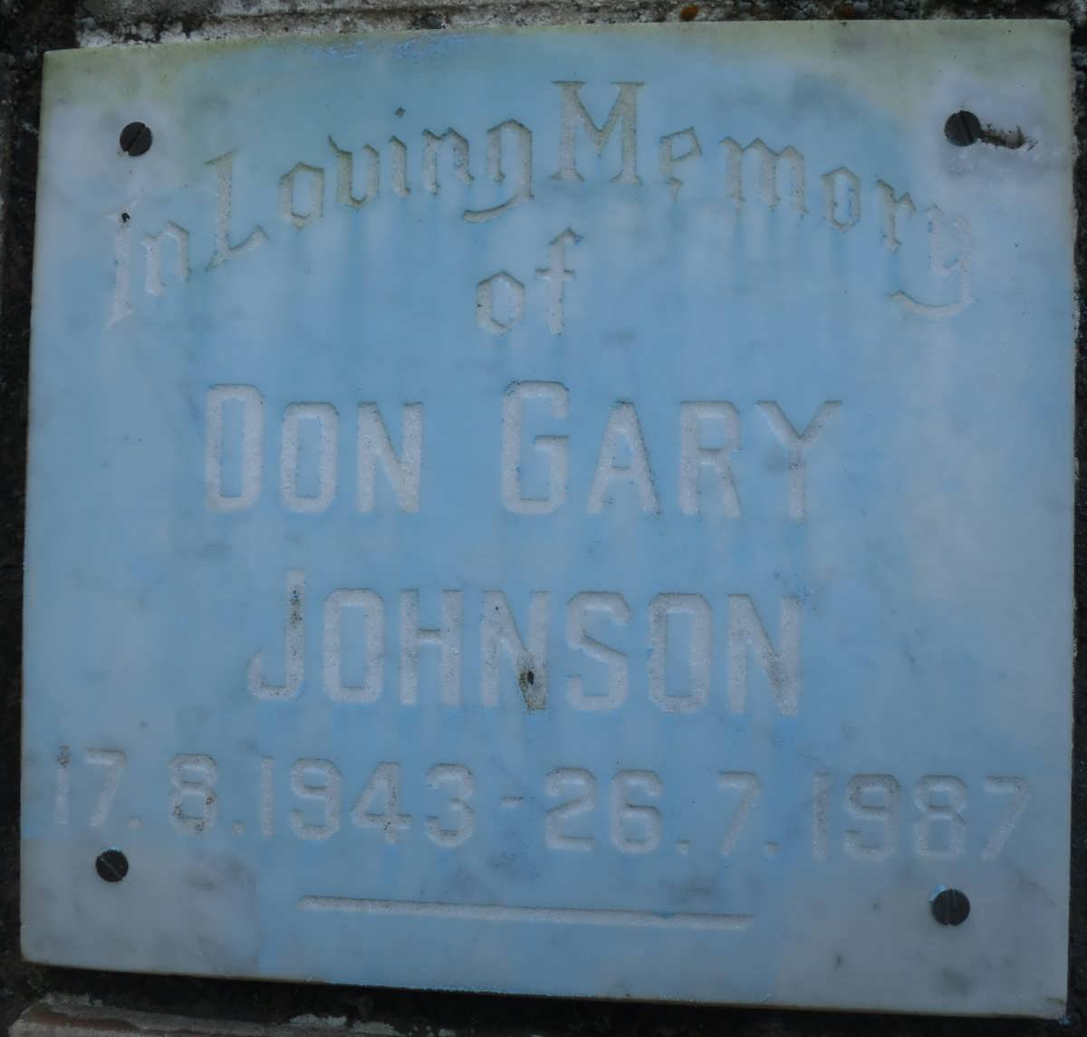 JOHNSON Don Gary 1943-1987